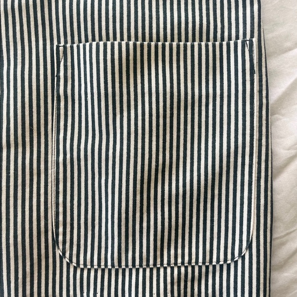 VINTAGE 80’s F Stop Cotton Green Striped Blazer - Picture 6 of 9